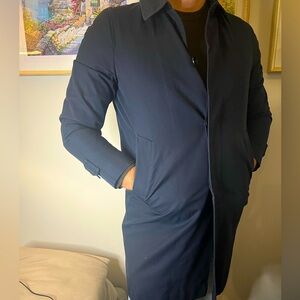 Sandro cotton navy trench coat - barely worn.